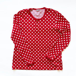MARIMEKKO pallopaita red white polka dot top